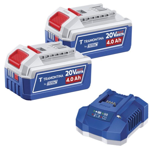 kit 2 baterias 20v 40ah carregador 40a tramontina by total 0