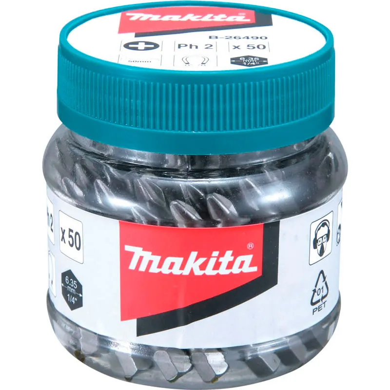 B-26490_Bit.webp Pote de madeira PH2 x50mm Makita B-26490 - Imagem 1