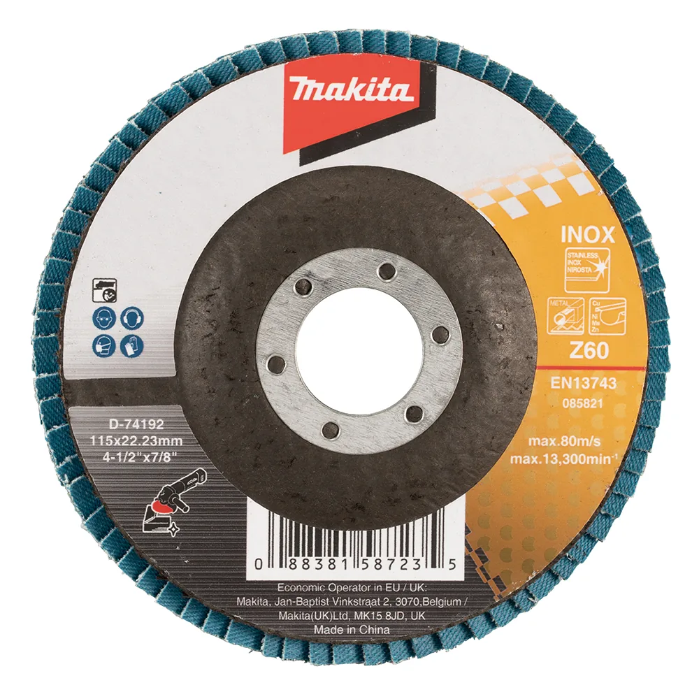 D-74192_Disco_Flap.webp Disco Flap Grão Z60 Makita D-74192 - Imagem 1